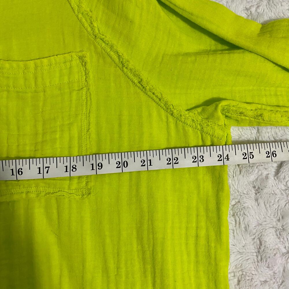 Aerie Neon Green Pool to Party Gauze Button-down Cover-up Boho Beach Shirt XS - Picture 9 of 9